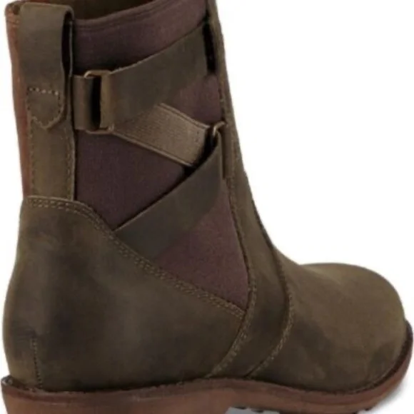 NEW Teva Ellery Ankle boots leather waterproof olive SIZE 5 DARK OLIVE NIB - Picture 4 of 8